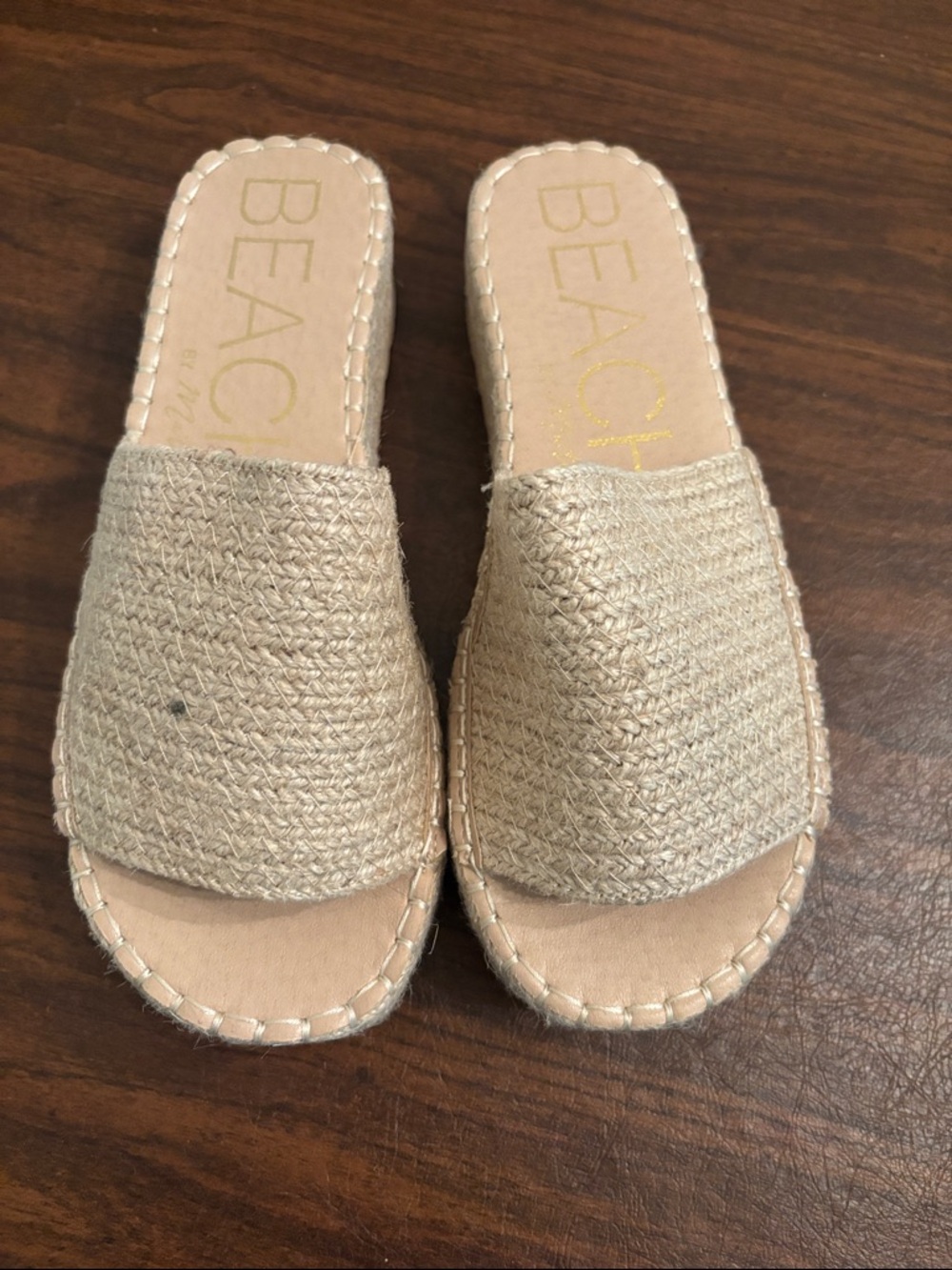 Matisse Beige Natural Woven Slide Mules